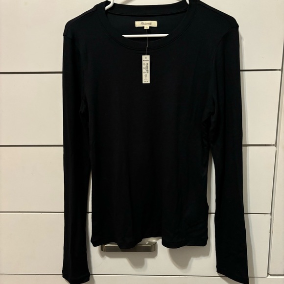 Madewell Brightside Finerib Crewneck Long-Sleeve Tee NWT - Picture 2 of 6